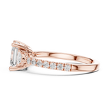 Gold Ring, Asscher center stone, Rose Gold, view 3