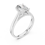 Gold Jewelry L36-18, Oval center stone, White Gold, view 2