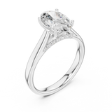 Gold Jewelry L36-18, Oval center stone, White Gold, view 2