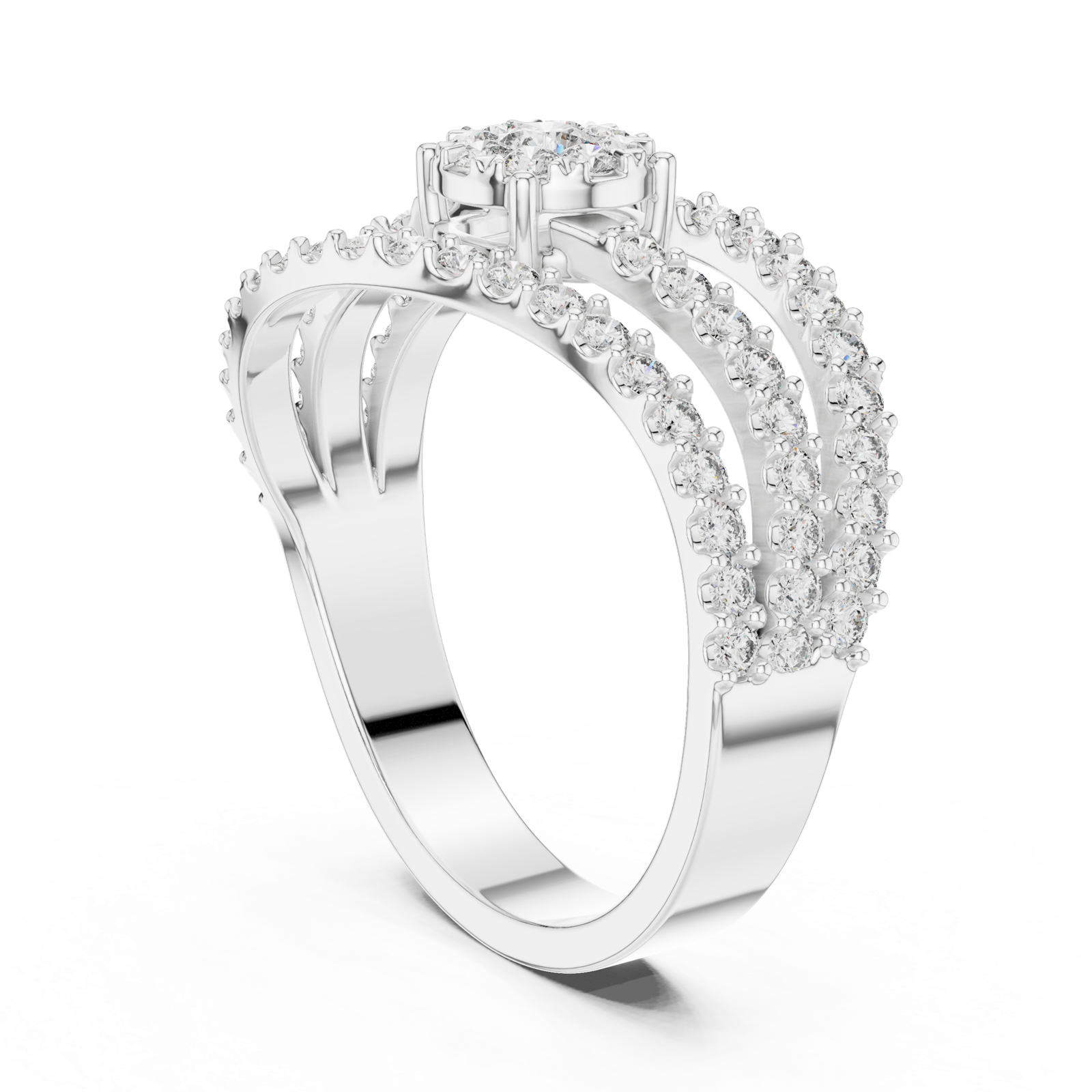 Gold Ring 19-120012L, White Gold, view 1