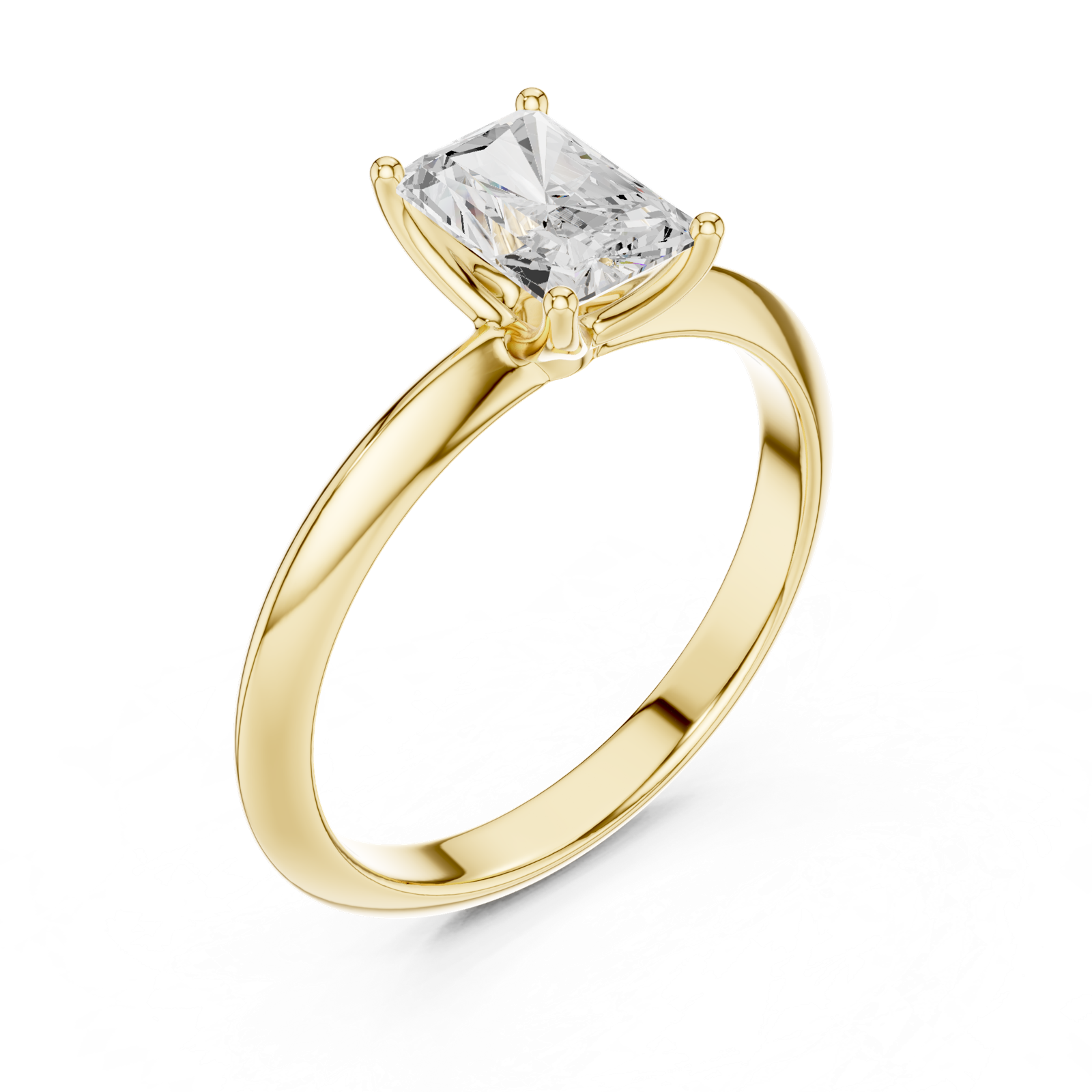 Gold Jewelry L36-6, Radiant center stone, Yellow Gold, view 2