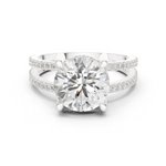 Gold Jewelry L36-13, Round center stone, White Gold