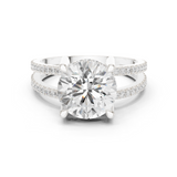 Gold Jewelry L36-13, Round center stone, White Gold