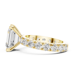 Gold Jewelry, Emerald center stone, Yellow Gold, view 3