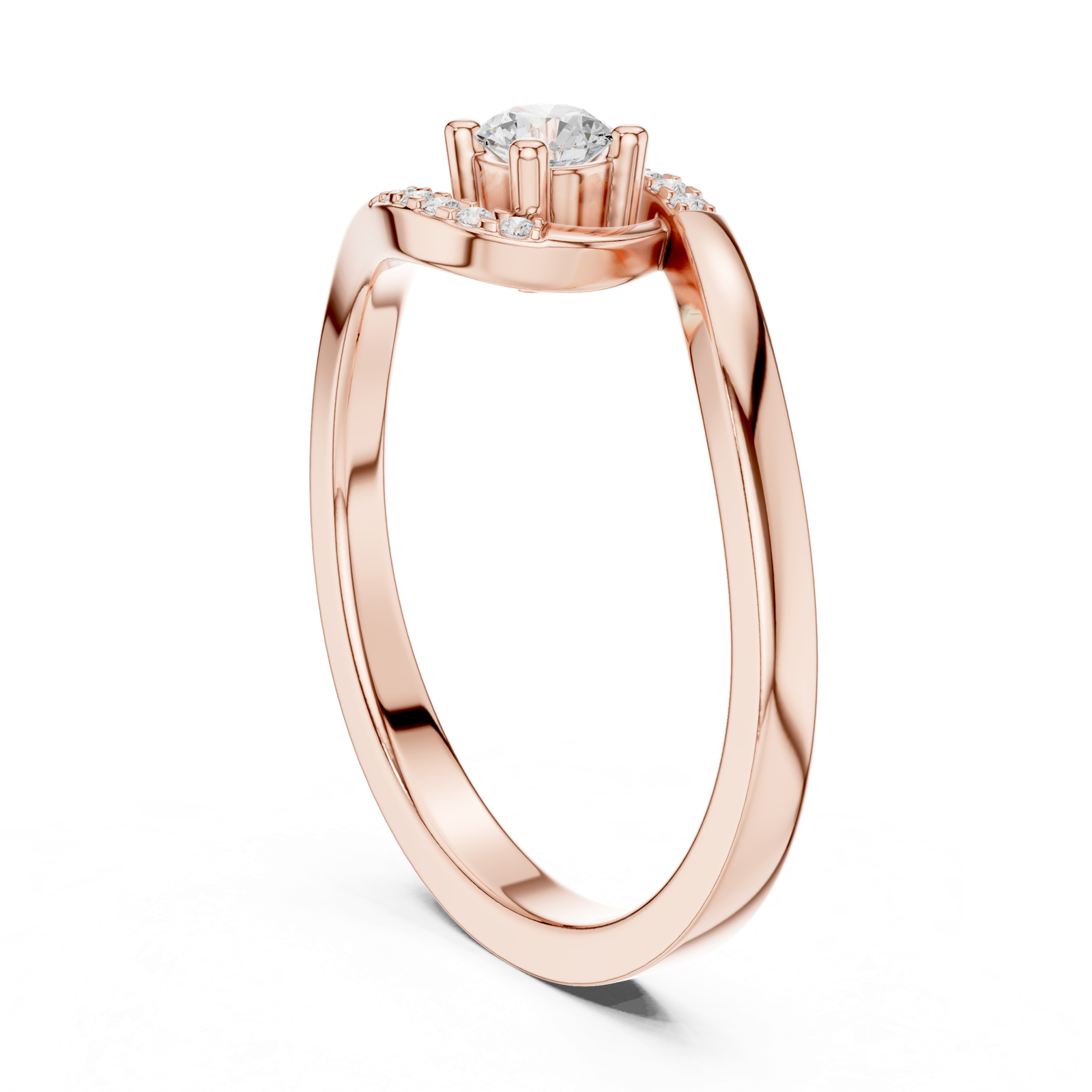 Gold Ring DDLR-841, Rose Gold, view 1