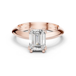 Gold Jewelry L36-8, Emerald center stone, Rose Gold