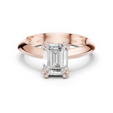Gold Jewelry L36-8, Emerald center stone, Rose Gold