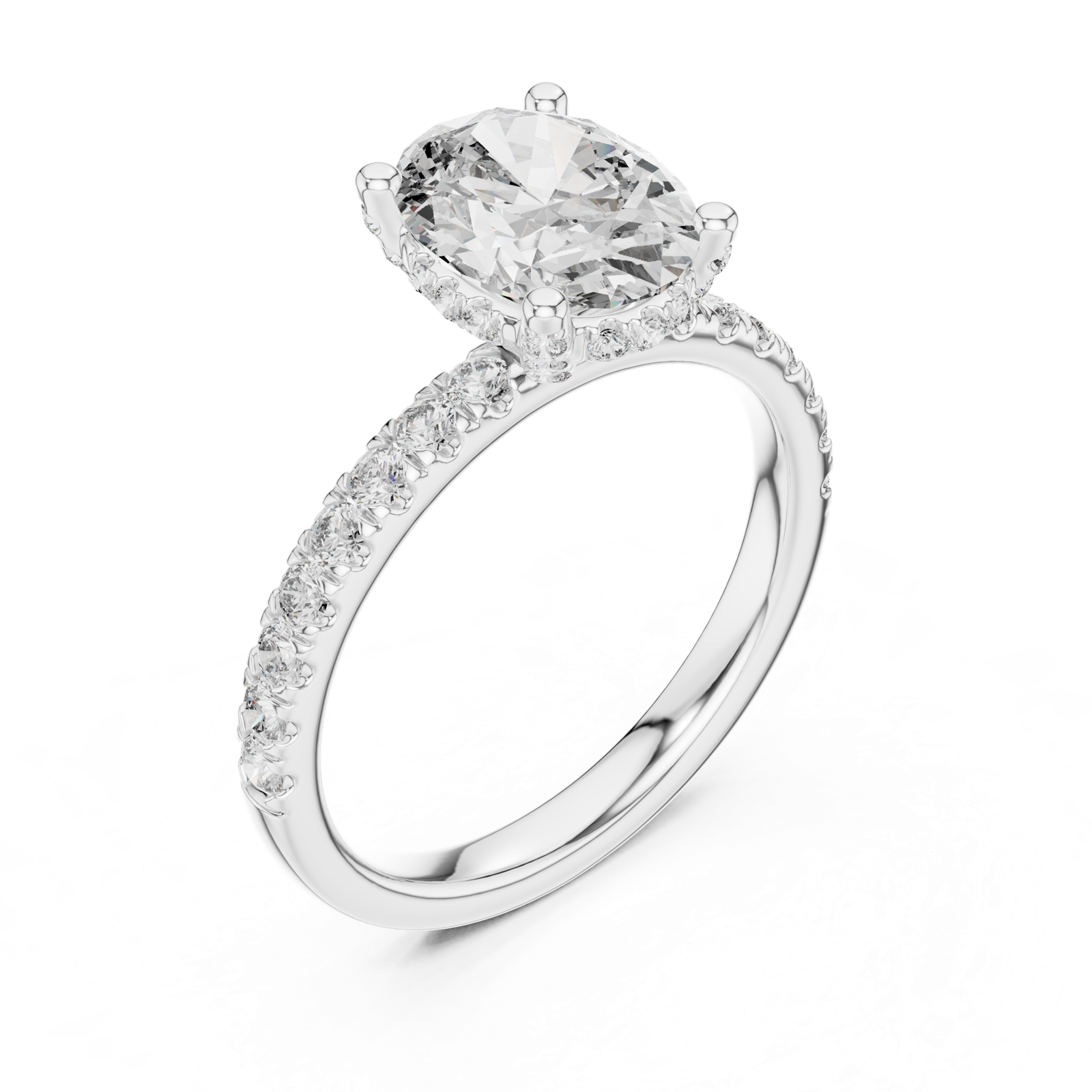 Gold Ring DDLR-161, White Gold, view 2