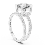 Gold Jewelry, Cushion center stone, White Gold, view 1