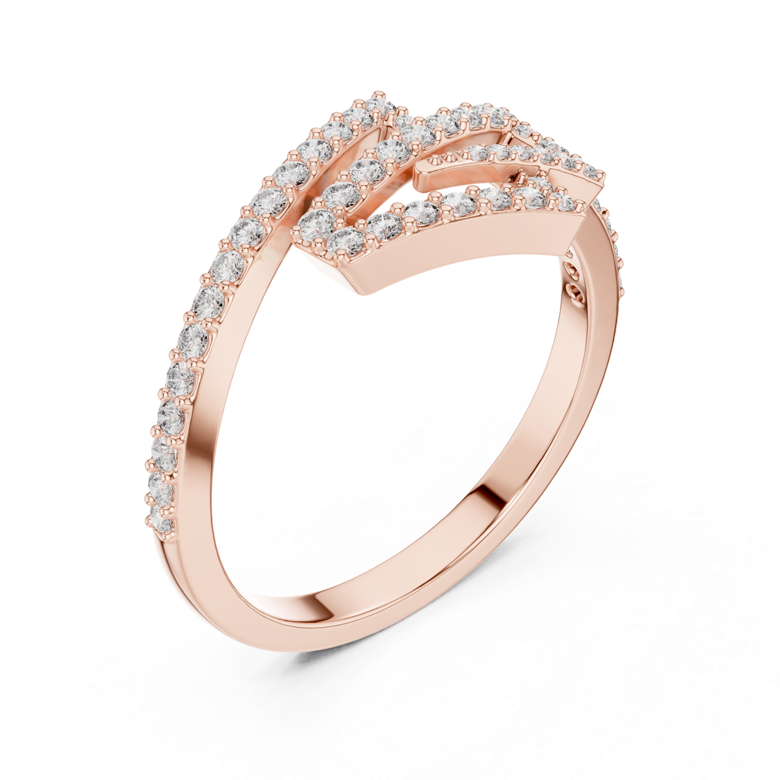 Gold Ring LR-01 (75), Rose Gold, view 2