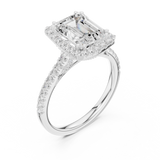 Gold Ring DDLR-255, Emerald center stone, White Gold, view 2