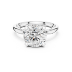 Gold Ring DDLR-175, Round center stone, White Gold, view 4