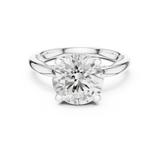 Gold Ring DDLR-175, Round center stone, White Gold, view 4
