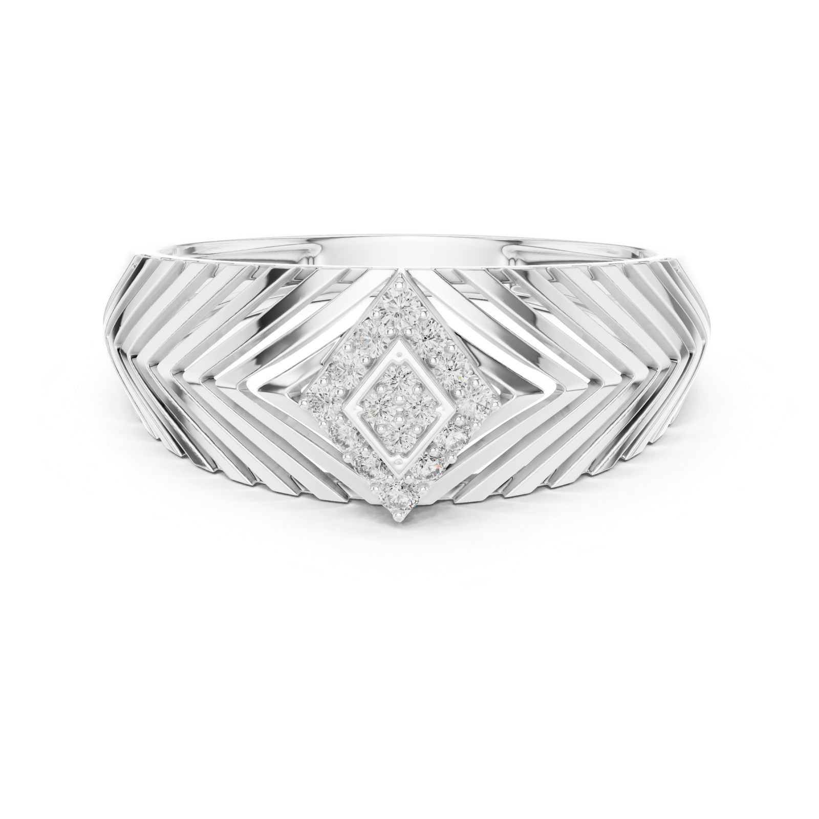 Gold Ring LR-01 (23), White Gold, view 4