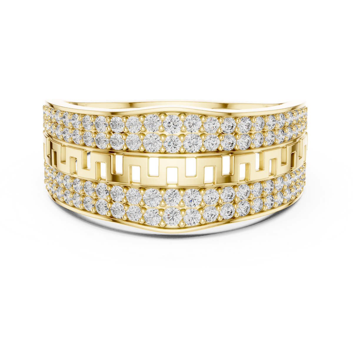 14K Solid Gold Lab Diamond Eternity Ring, Yellow Gold