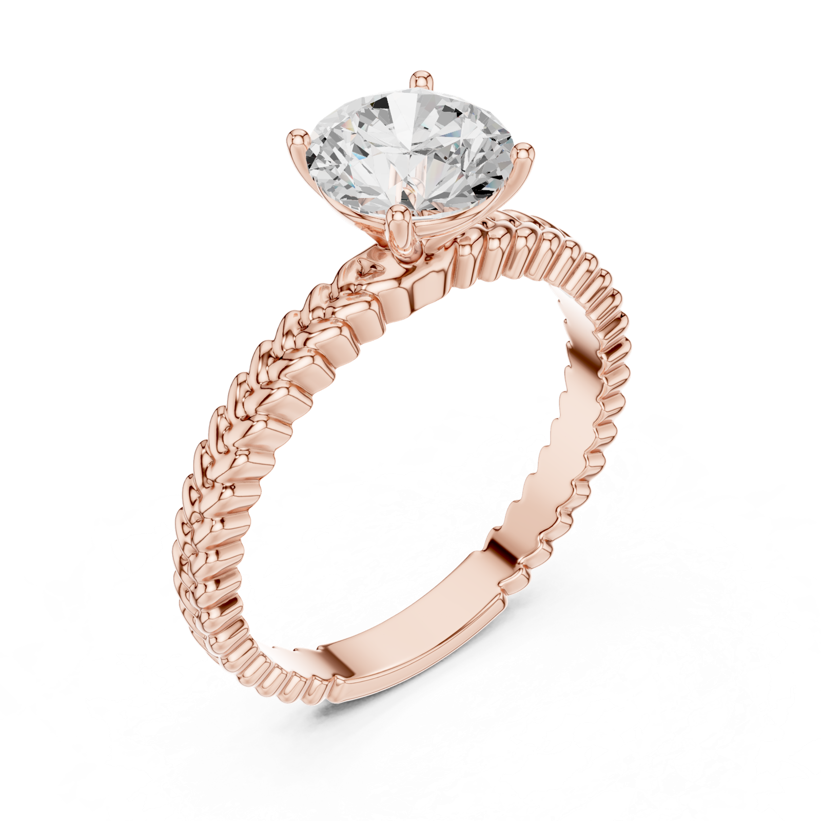Gold Ring DDLR-805, Rose Gold, view 2