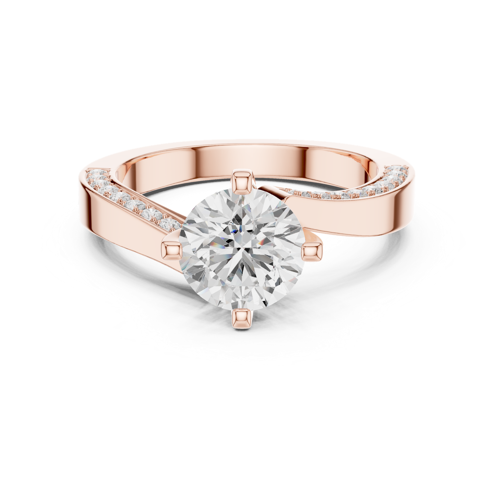 Gold Ring DDLR-435, Rose Gold, view 4