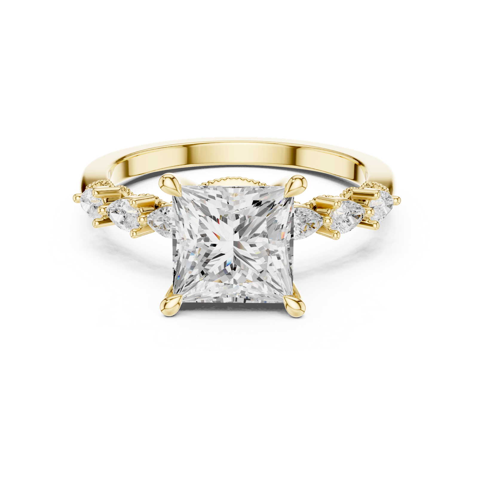Gold Ring DDLR-1007, Yellow Gold, view 4