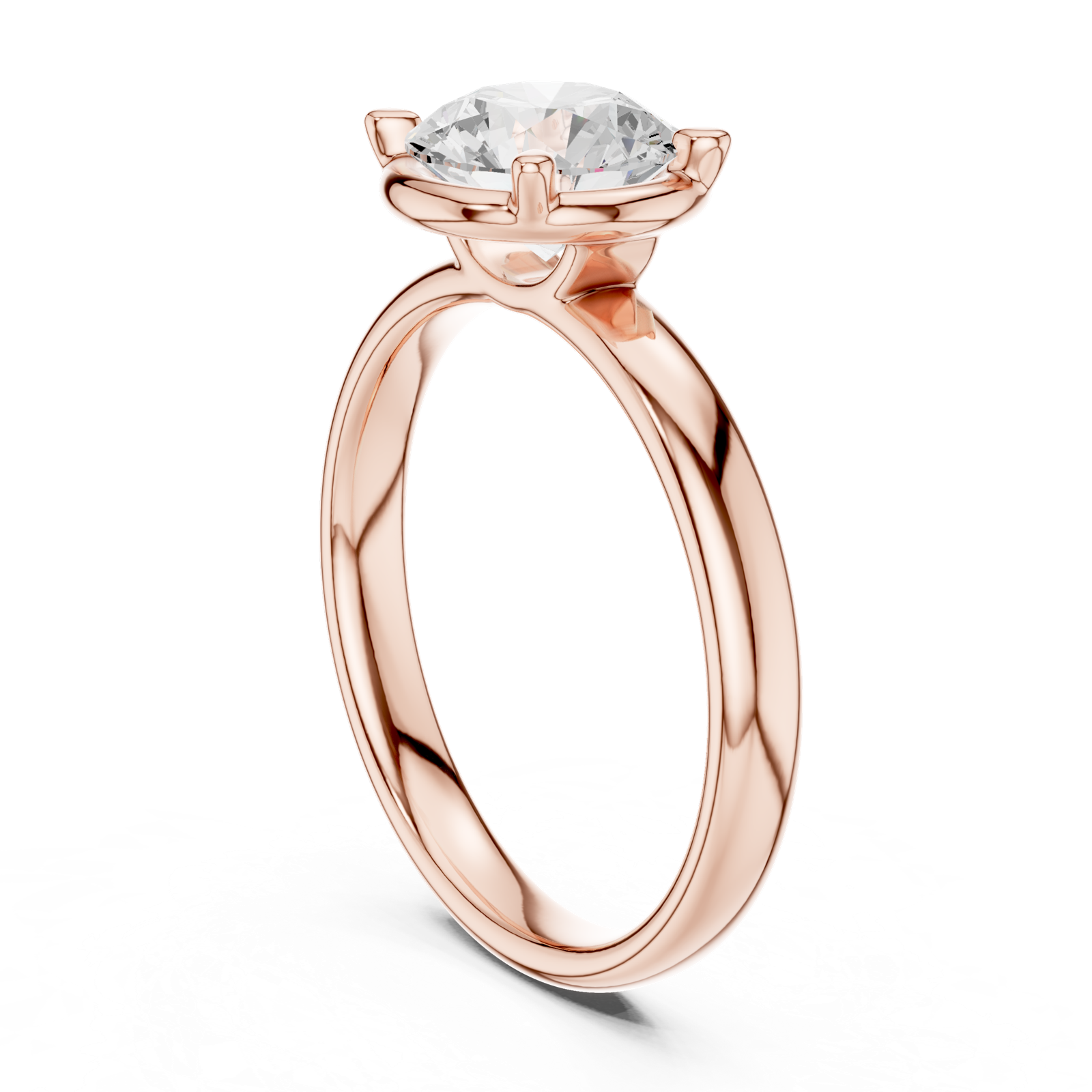 Gold Jewelry L36-10, Round center stone, Rose Gold, view 1