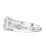 Gold Ring DDLR-253, Princess center stone, White Gold, view 3
