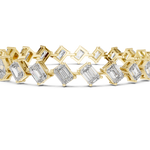 14K Solid Gold Lab Diamond Bracelet, Yellow Gold, view 3