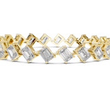 14K Solid Gold Lab Diamond Bracelet, Yellow Gold, view 3
