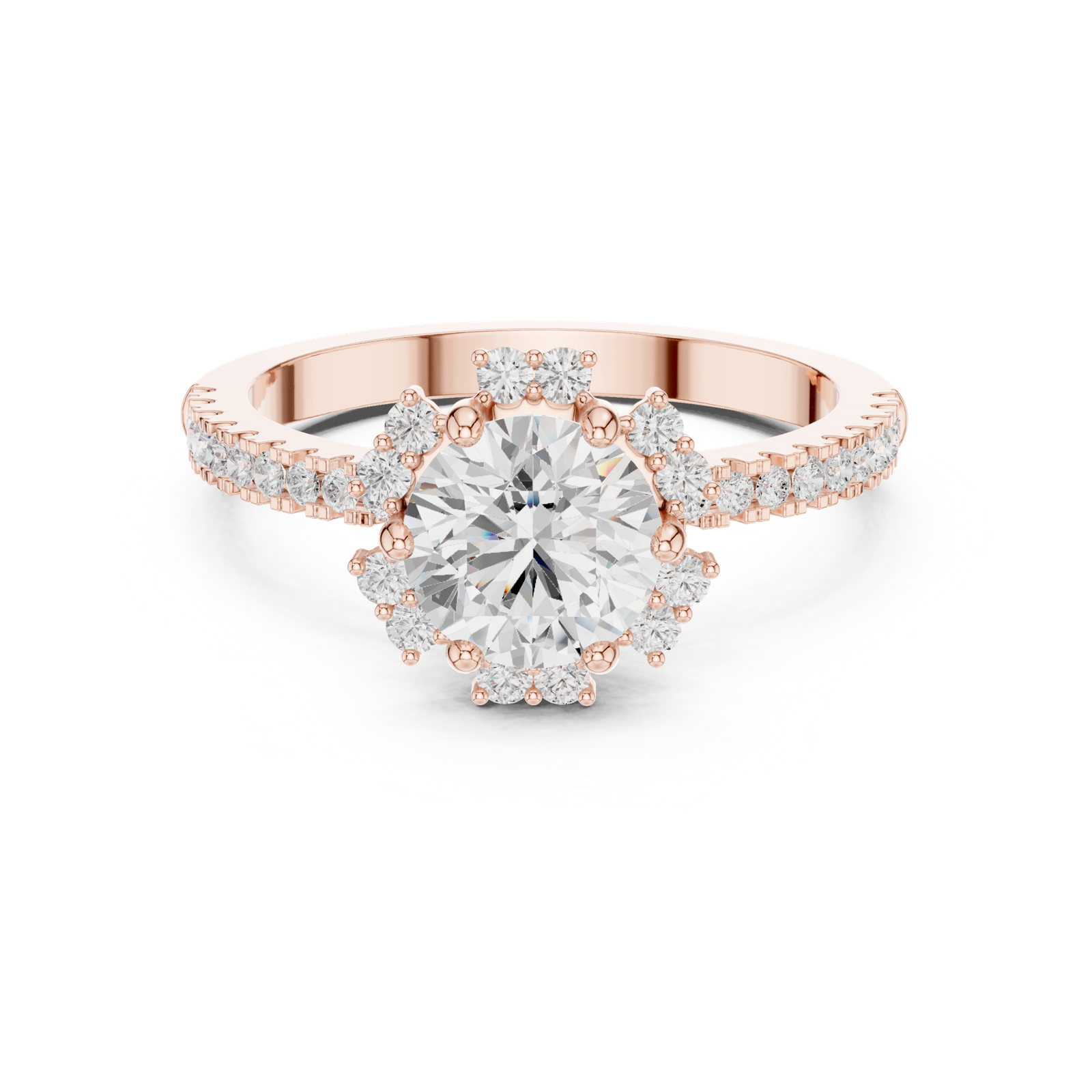 Gold Ring DDLR-324, Rose Gold, view 4