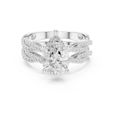 Gold Ring DDLR-300, Pear center stone, White Gold, view 4