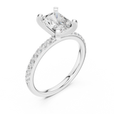 Gold Ring DDLR-040, Radiant center stone, White Gold, view 2