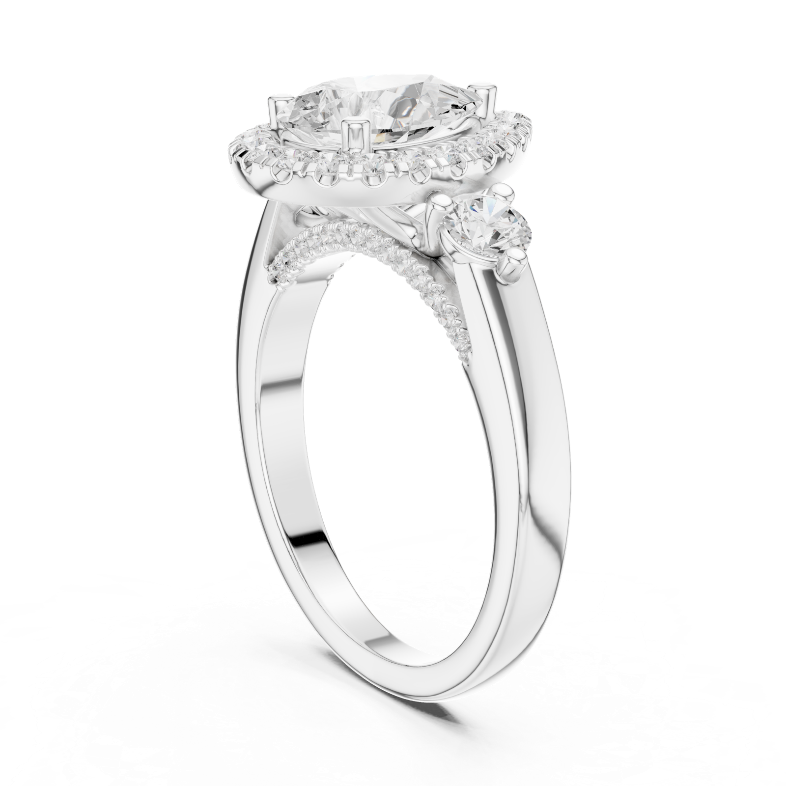 Gold Ring DDLR-280, White Gold, view 1