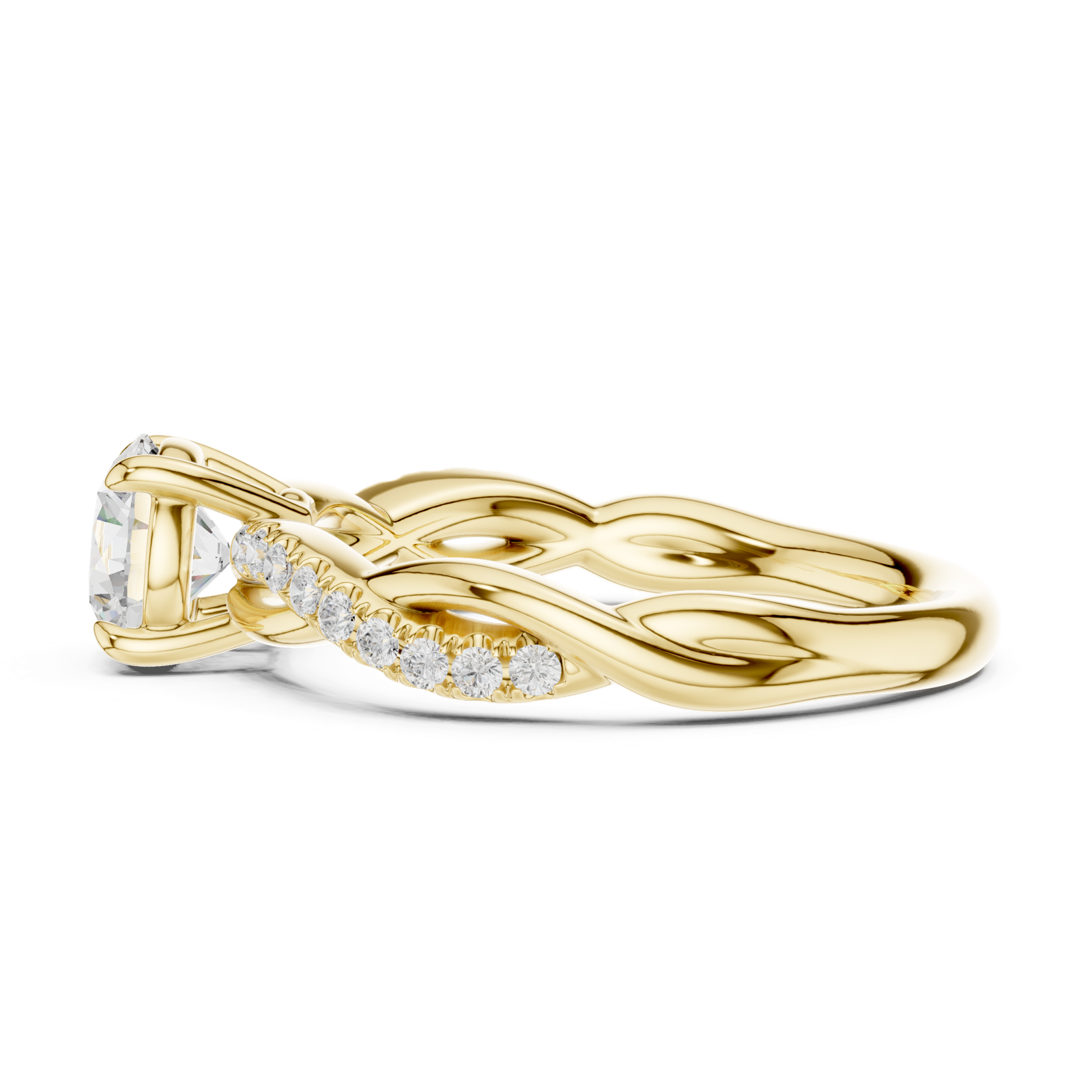 Gold Ring DDLR-641, Yellow Gold, view 3