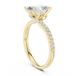 Gold Ring DDLR-256, Radiant center stone, Yellow Gold, view 1