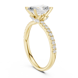 Gold Ring DDLR-256, Radiant center stone, Yellow Gold, view 1