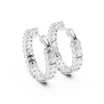 14K Solid Gold Lab Diamond Huggie Earrings, White Gold, view 3