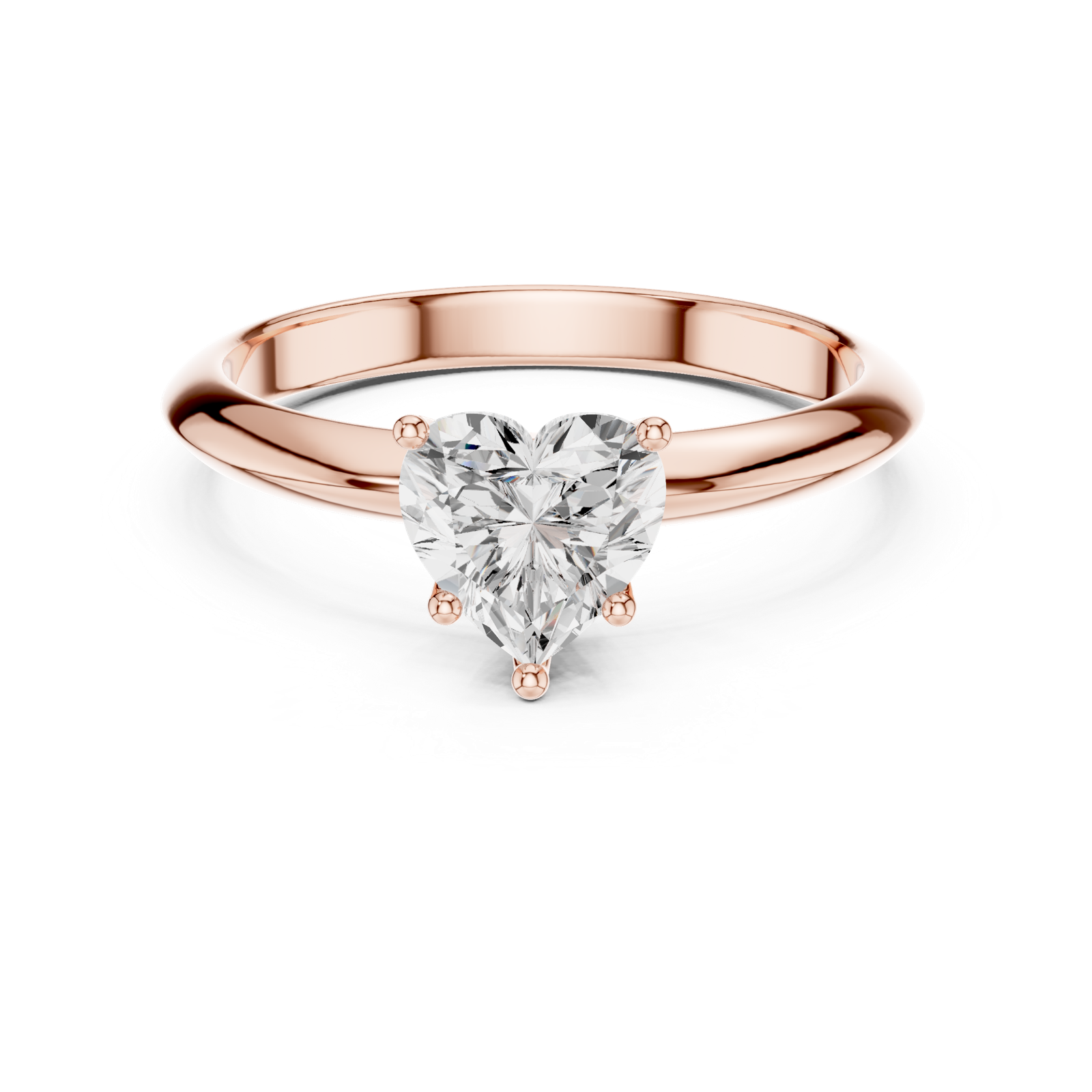 Gold Jewelry L36-6, Heart center stone, Rose Gold, view 4