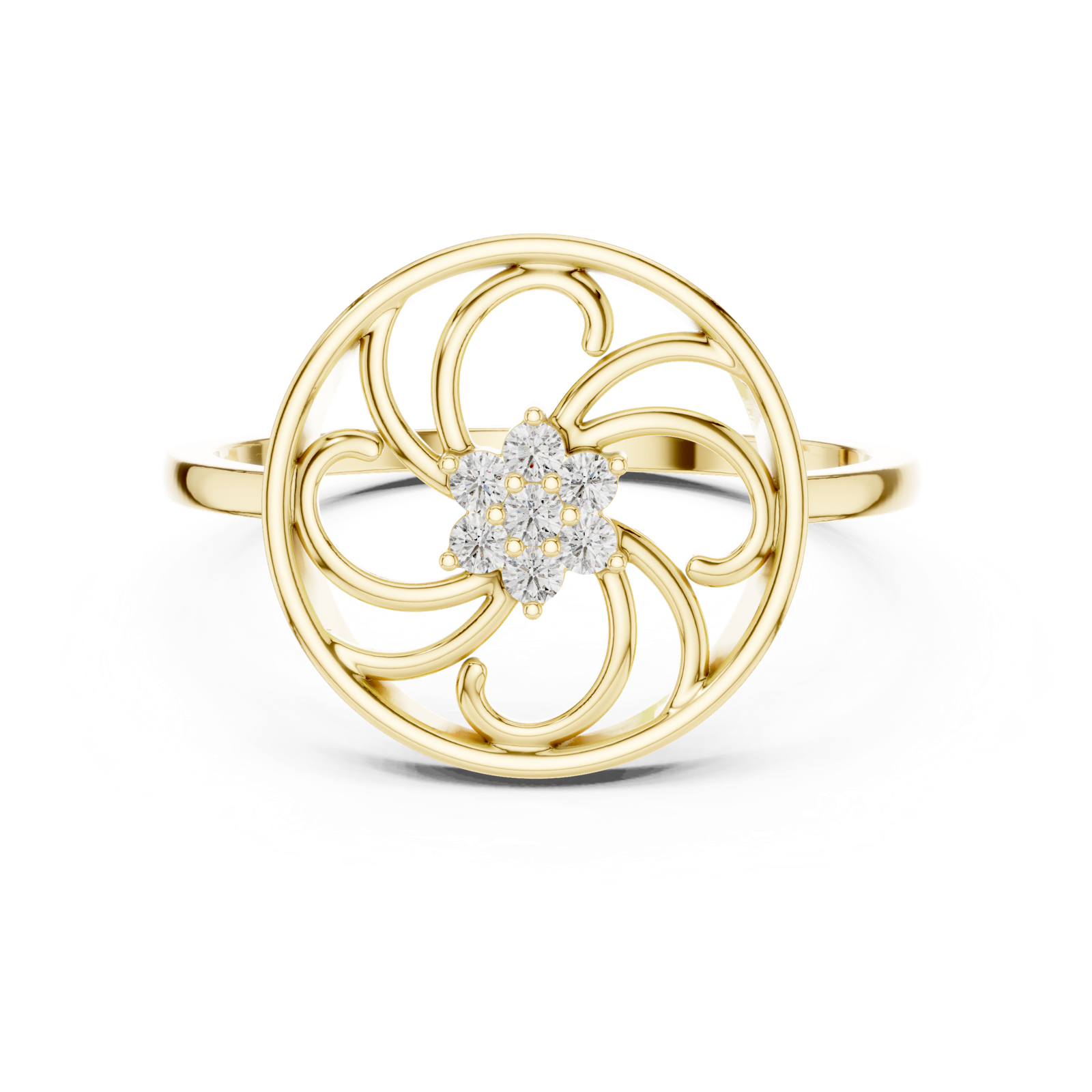 Gold Ring DR-6231, Yellow Gold, view 4