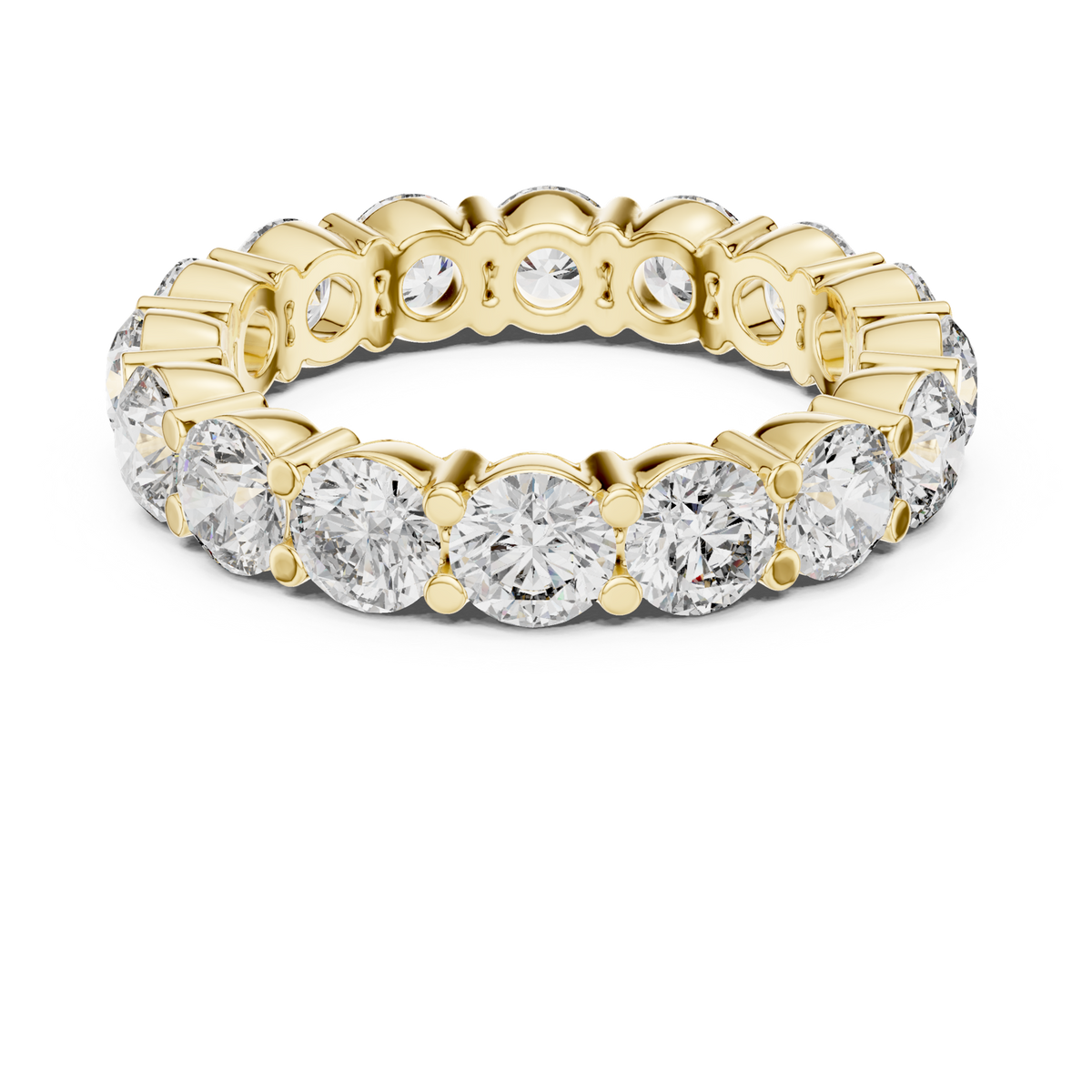 14K Solid Gold Lab Diamond Eternity Ring, Yellow Gold