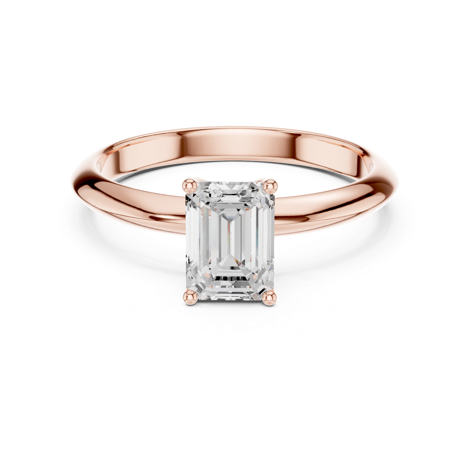 Gold Jewelry L36-6, Emerald center stone, Rose Gold, view 4