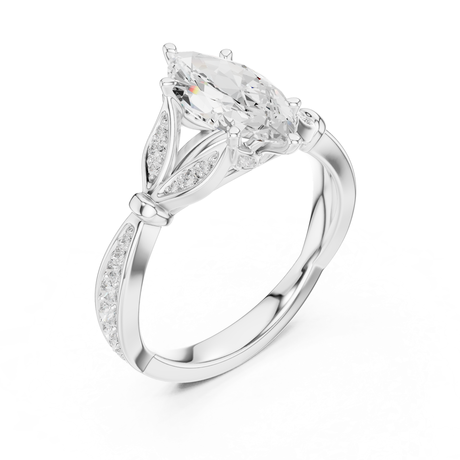 Gold Ring DDLR-935, White Gold, view 2