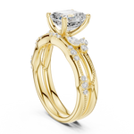 Gold Ring DDLR-299, Asscher center stone, Yellow Gold, view 1