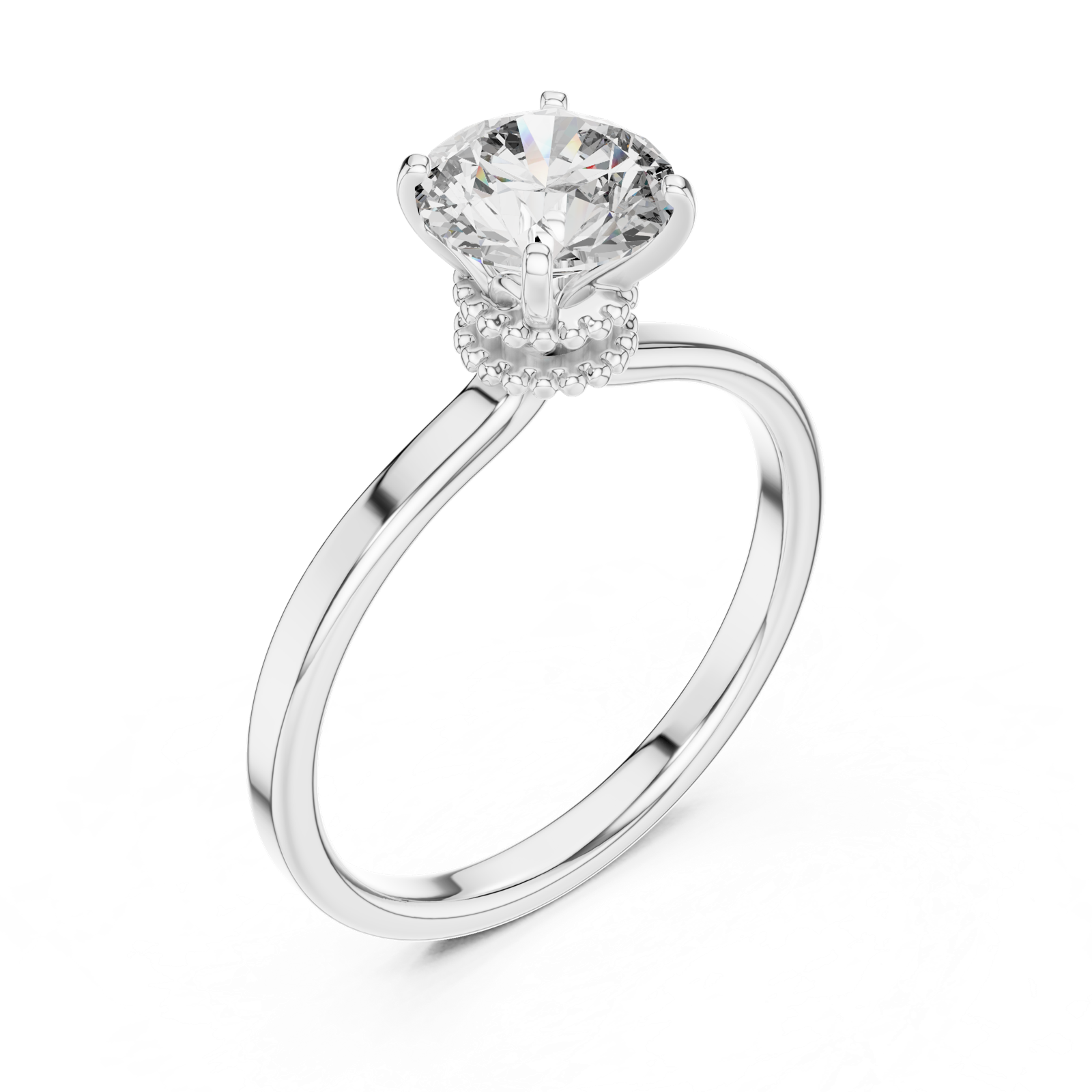 Gold Ring LR-0015, White Gold, view 2