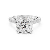Gold Ring DDLR-260, Round center stone, White Gold, view 4