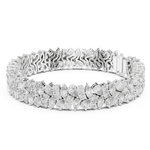 14K Solid Gold Lab Diamond Bracelet, White Gold, view 1