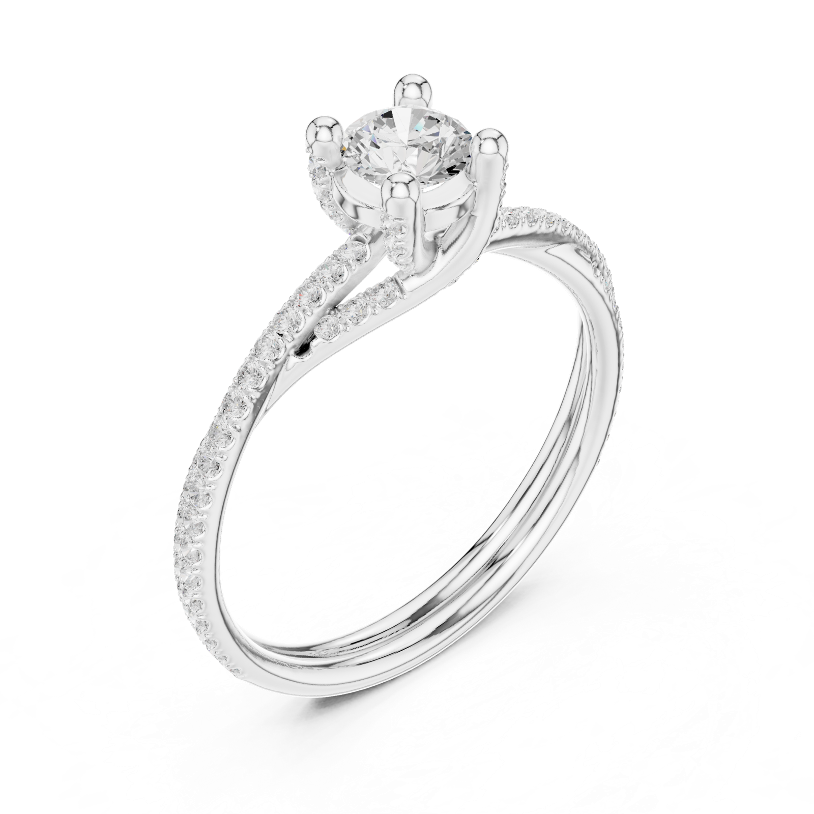 Gold Ring LR-0346, White Gold, view 2