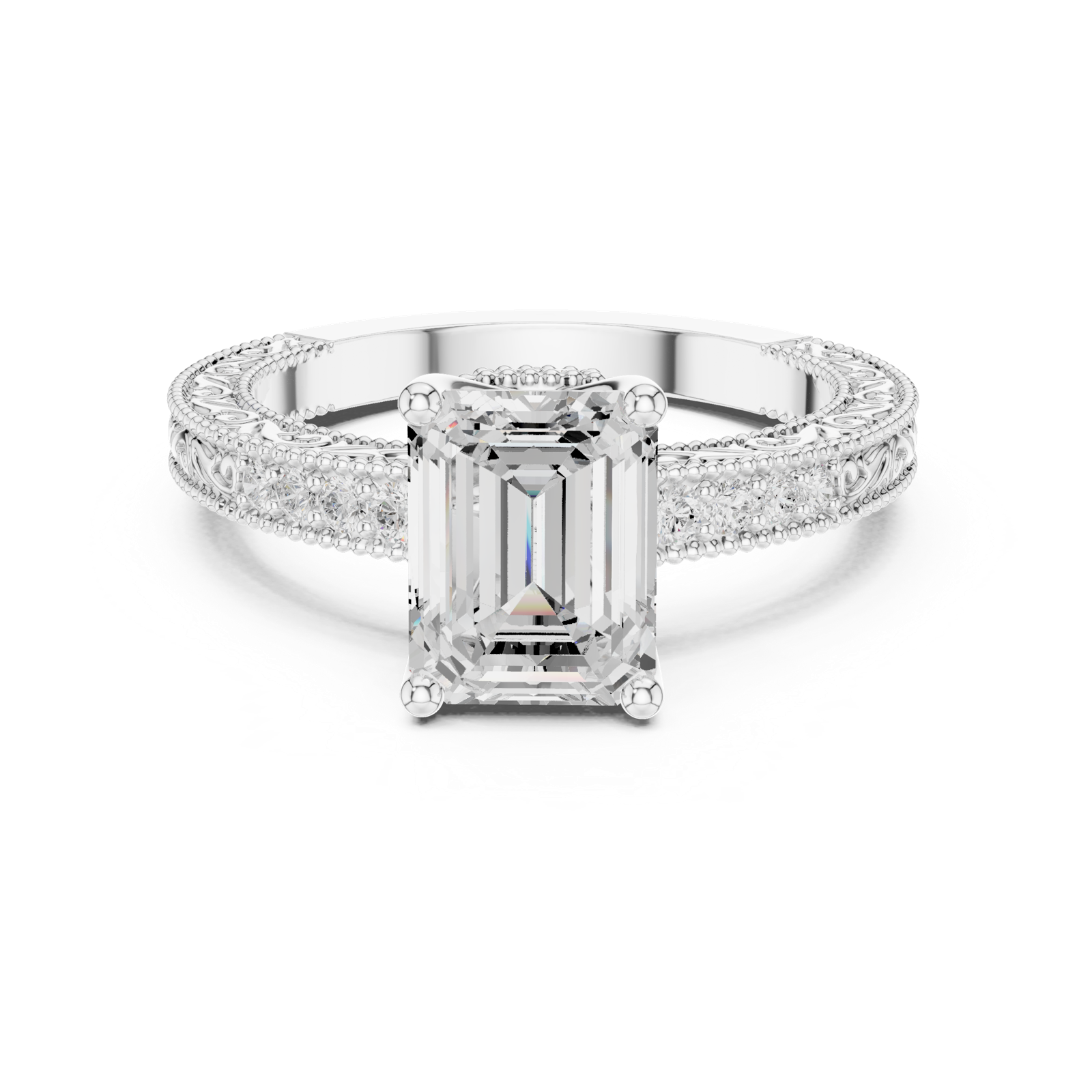 Gold Ring DDLR-978, White Gold, view 4
