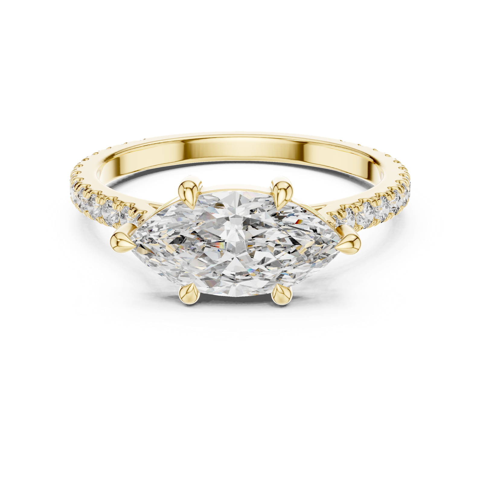 Gold Ring DDLR-201, Yellow Gold, view 4