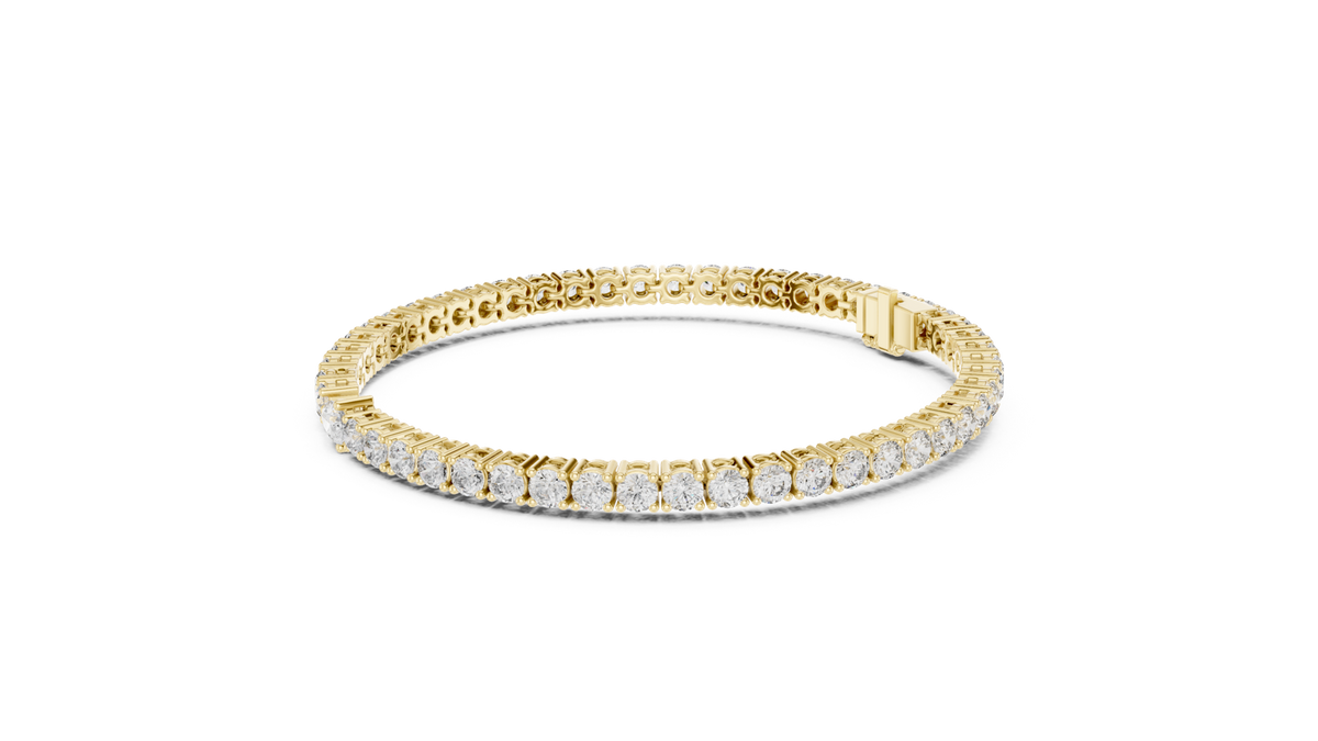 14K Solid Gold Lab Diamond Bracelet, Yellow Gold, view 1