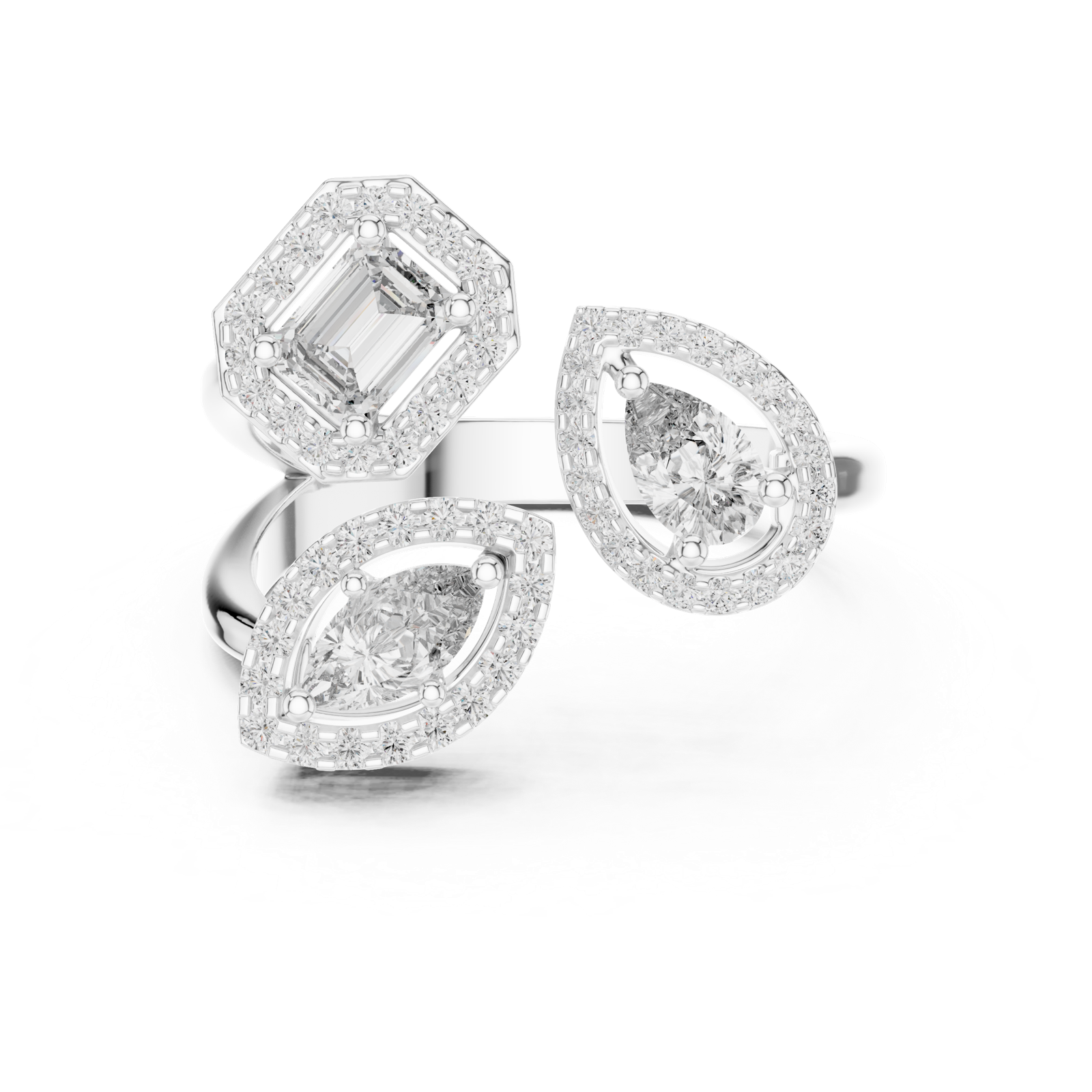 Gold Ring L03-504, White Gold, view 4