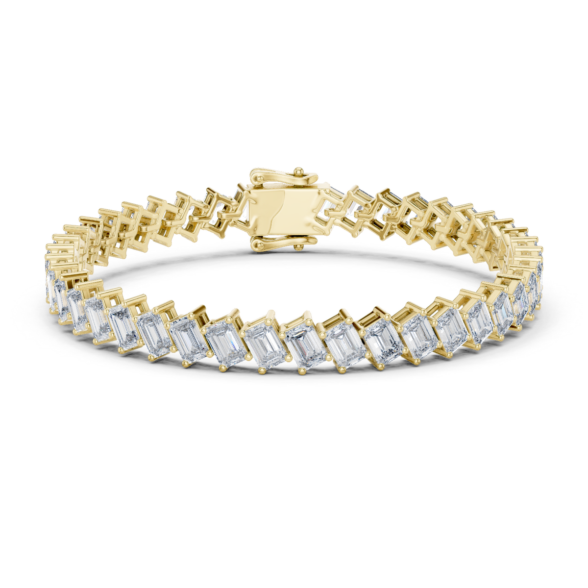 14K Solid Gold Lab Diamond Bracelet, Yellow Gold