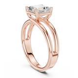 Gold Jewelry L36-9, Asscher center stone, Rose Gold, view 1